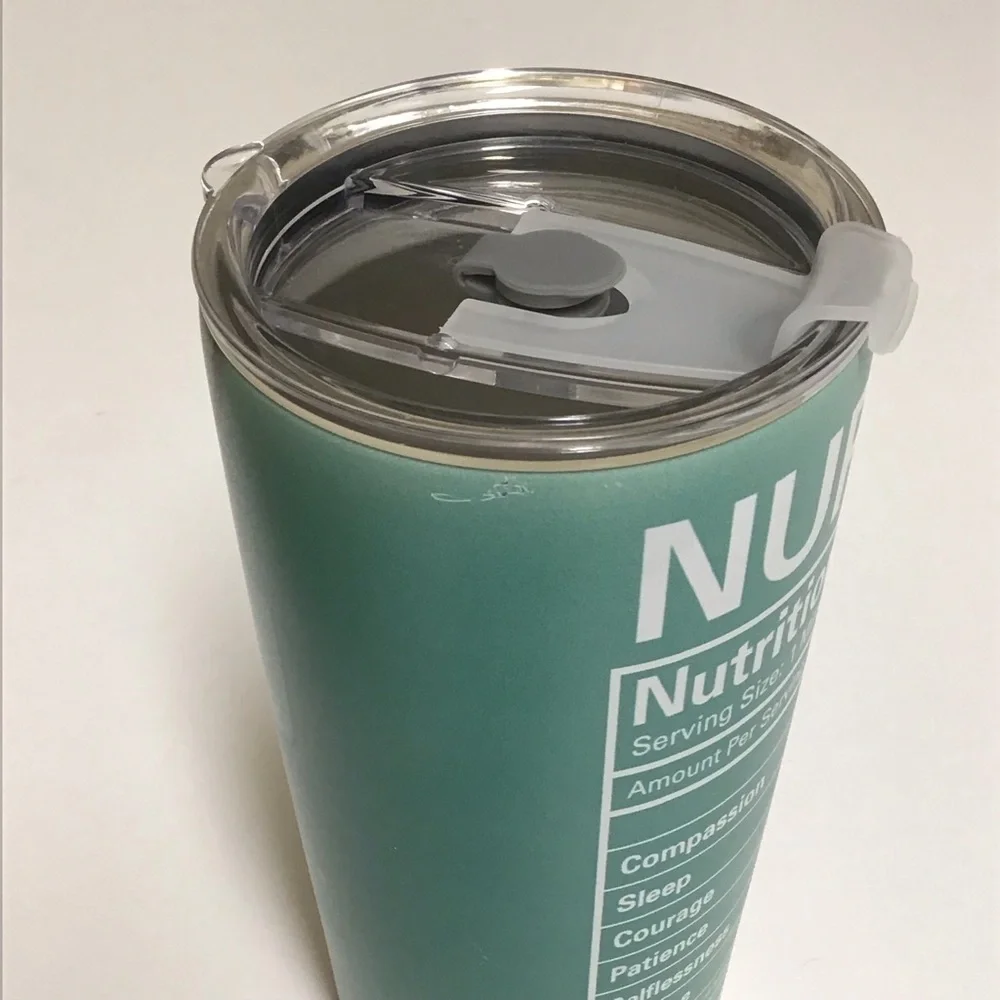 Nurse Travel Mug Tumbler Coffee Cup Lid Double Wall Vacuum 20 oz Aqua Stainless